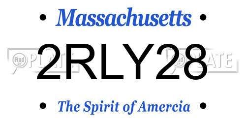 2RLY28 Massachusetts License Plate
