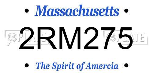 2RM275 Massachusetts License Plate