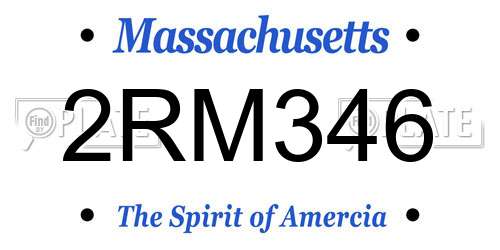 2RM346 Massachusetts License Plate