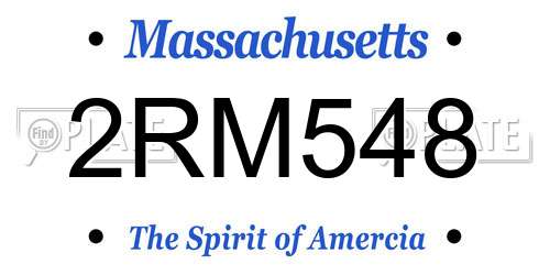 2RM548 Massachusetts License Plate