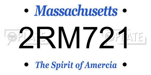 2RM721 Massachusetts License Plate