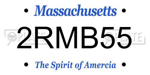 2RMB55 Massachusetts License Plate