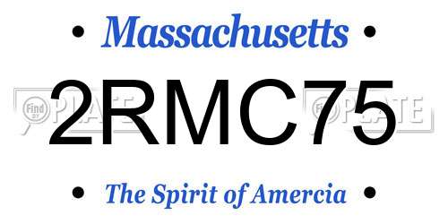 2RMC75 Massachusetts License Plate