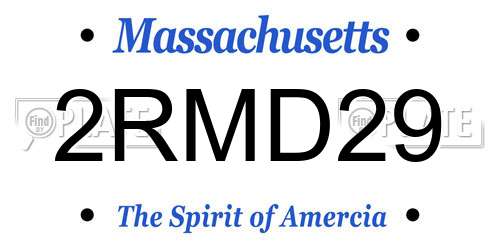 2RMD29 Massachusetts License Plate