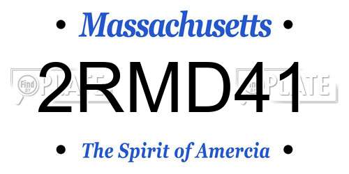 2RMD41 Massachusetts License Plate
