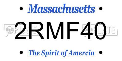 2RMF40 Massachusetts License Plate
