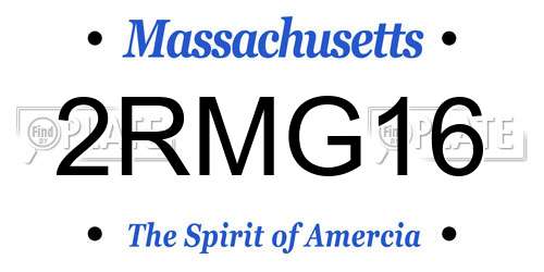 2RMG16 Massachusetts License Plate