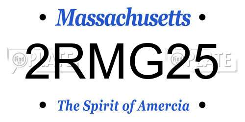 2RMG25 Massachusetts License Plate