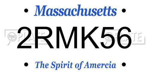2RMK56 Massachusetts License Plate