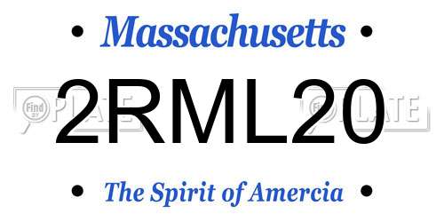2RML20 Massachusetts License Plate
