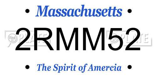 2RMM52 Massachusetts License Plate