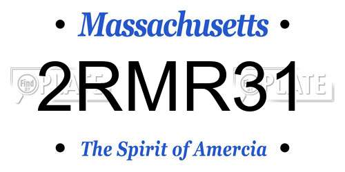 2RMR31 Massachusetts License Plate