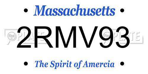 2RMV93 Massachusetts License Plate