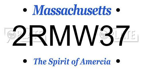 2RMW37 Massachusetts License Plate