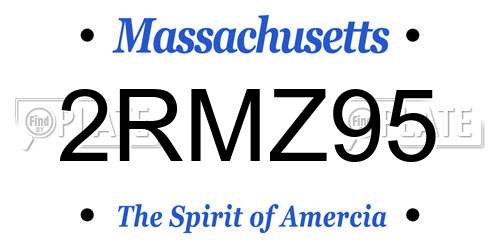 2RMZ95 Massachusetts License Plate