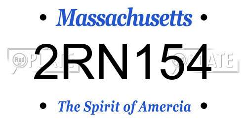 2RN154 Massachusetts License Plate