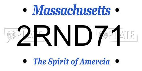 2RND71 Massachusetts License Plate