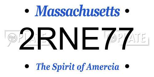 2RNE77 Massachusetts License Plate