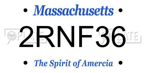 2RNF36 Massachusetts License Plate