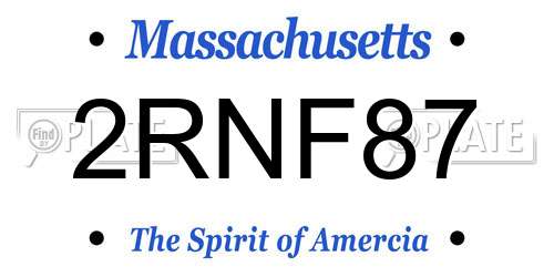 2RNF87 Massachusetts License Plate