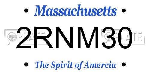 2RNM30 Massachusetts License Plate