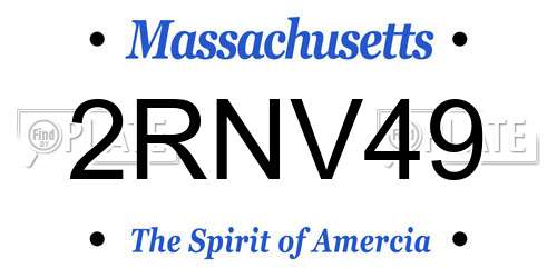 2RNV49 Massachusetts License Plate