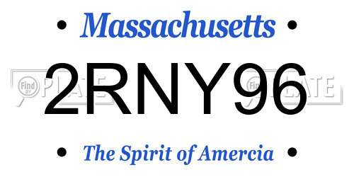 2RNY96 Massachusetts License Plate