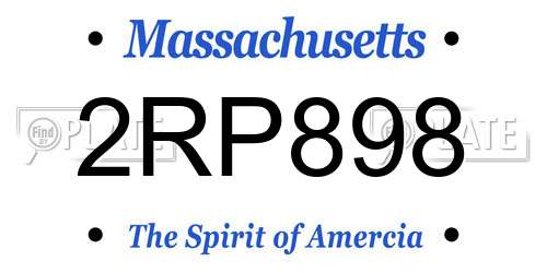 2RP898 Massachusetts License Plate