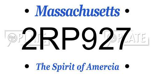2RP927 Massachusetts License Plate