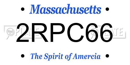 2RPC66 Massachusetts License Plate