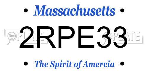 2RPE33 Massachusetts License Plate