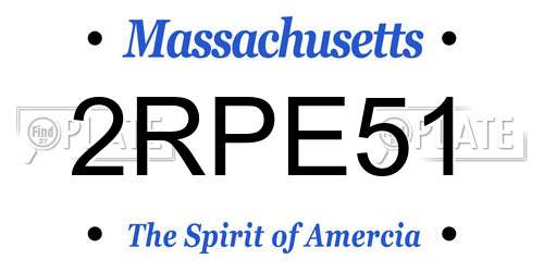 2RPE51 Massachusetts License Plate
