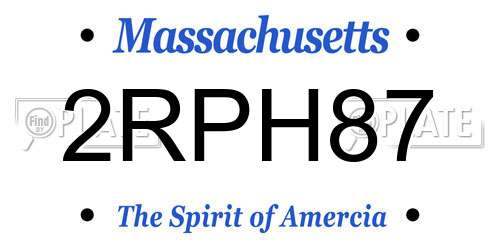 2RPH87 Massachusetts License Plate