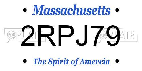 2RPJ79 Massachusetts License Plate