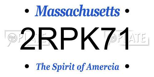 2RPK71 Massachusetts License Plate