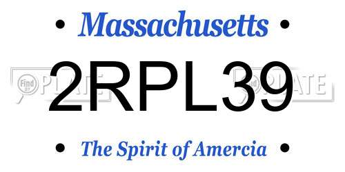 2RPL39 Massachusetts License Plate
