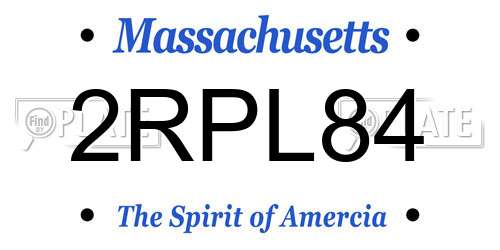 2RPL84 Massachusetts License Plate
