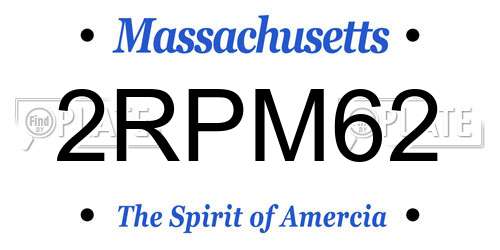 2RPM62 Massachusetts License Plate