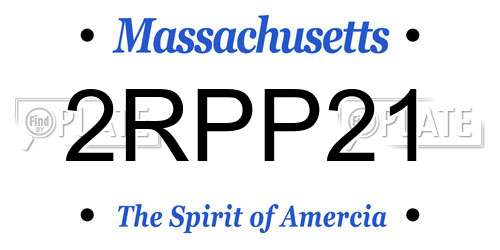 2RPP21 Massachusetts License Plate
