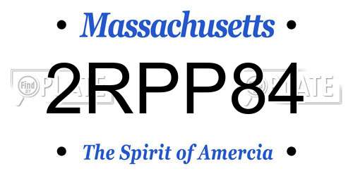 2RPP84 Massachusetts License Plate