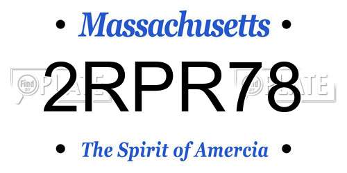 2RPR78 Massachusetts License Plate
