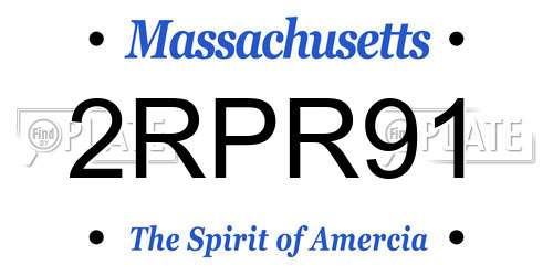 2RPR91 Massachusetts License Plate