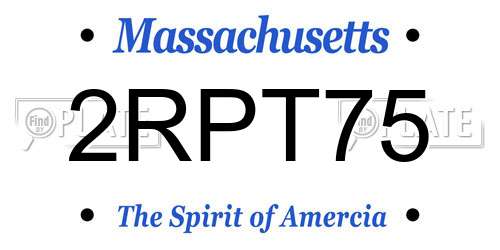 2RPT75 Massachusetts License Plate