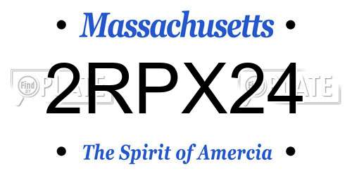 2RPX24 Massachusetts License Plate