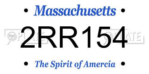 2RR154 Massachusetts License Plate
