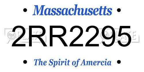 2RR2295 Massachusetts License Plate