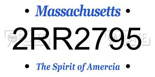 2RR2795 Massachusetts License Plate