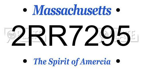 2RR7295 Massachusetts License Plate