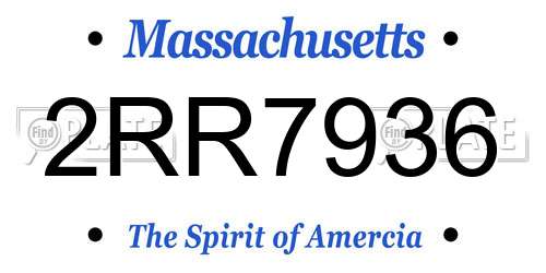 2RR7936 Massachusetts License Plate