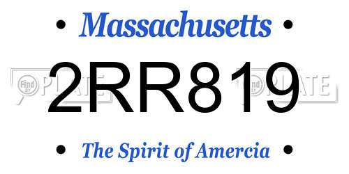 2RR819 Massachusetts License Plate